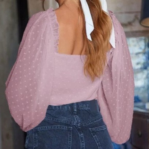 Shein Crop Milkmaid Blouse - Picture 2 of 2